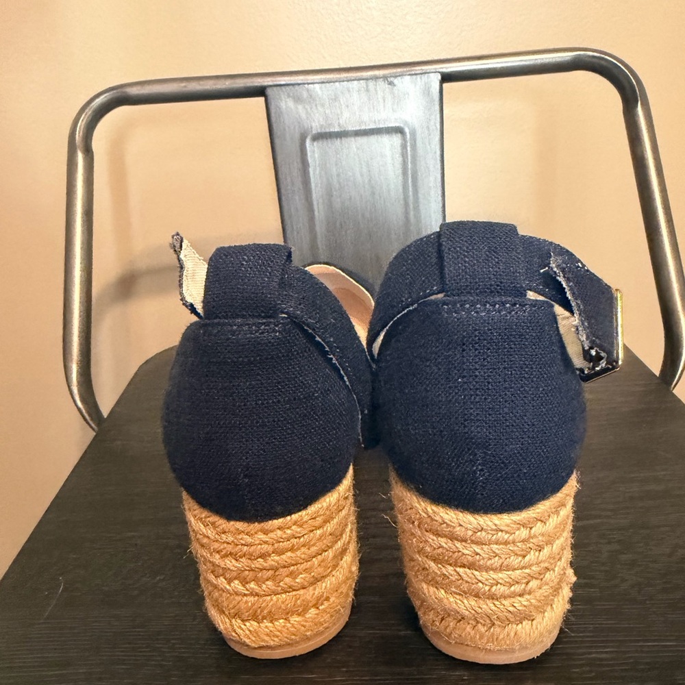 Jack Rogers Dark Blue Espadrille Wedges Sz 8 - Picture 10 of 12